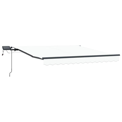 Vidaxl uitschuifbare luifel wit 350 x 250 cm stof en aluminium