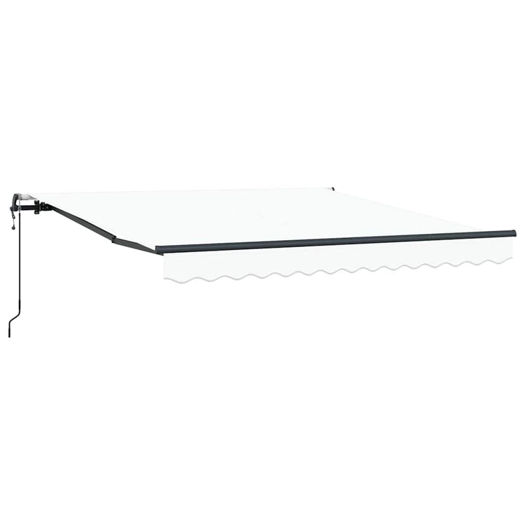 Vidaxl inklapbaar zonnescherm wit 350 x 250 cm stof en aluminium