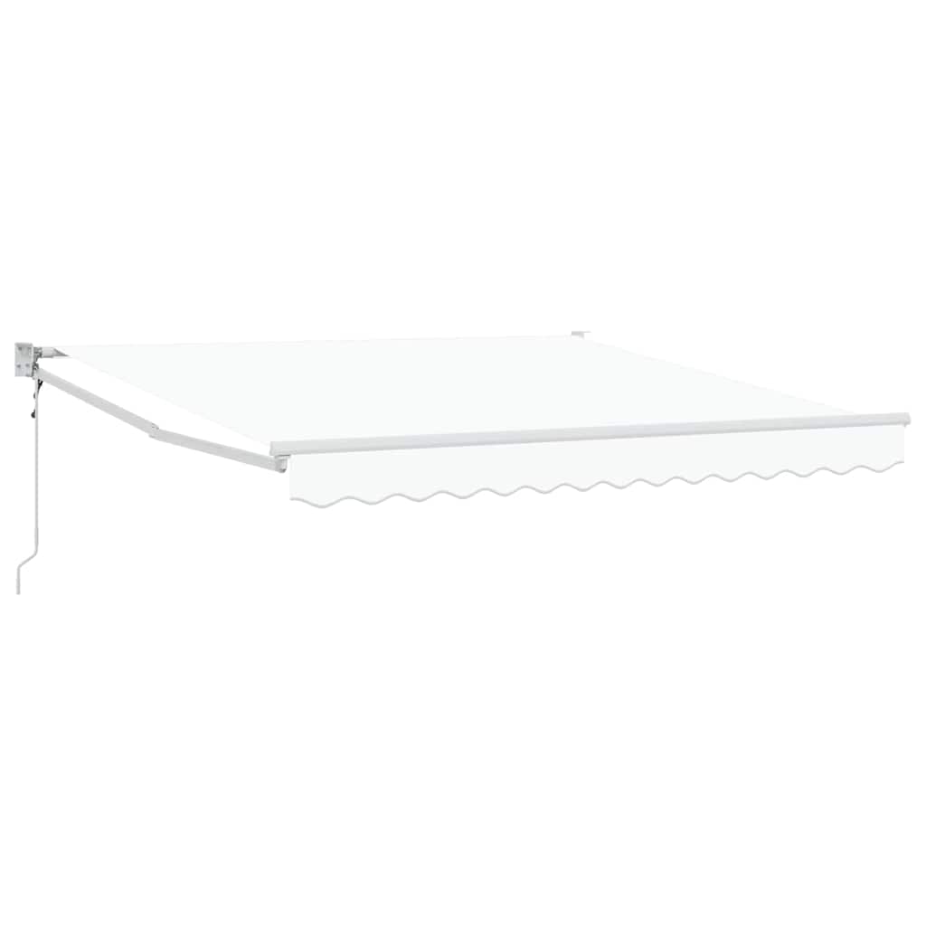 Vidaxl uitschuifbare luifel wit 350 x 250 cm polyester en metaal