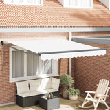 Vidaxl uitschuifbare luifel wit 350 x 250 cm polyester en metaal - afbeelding 1