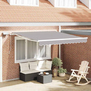Vidaxl uitschuifbare luifel lichtgrijs 350 x 250 cm stof en aluminium - afbeelding 1