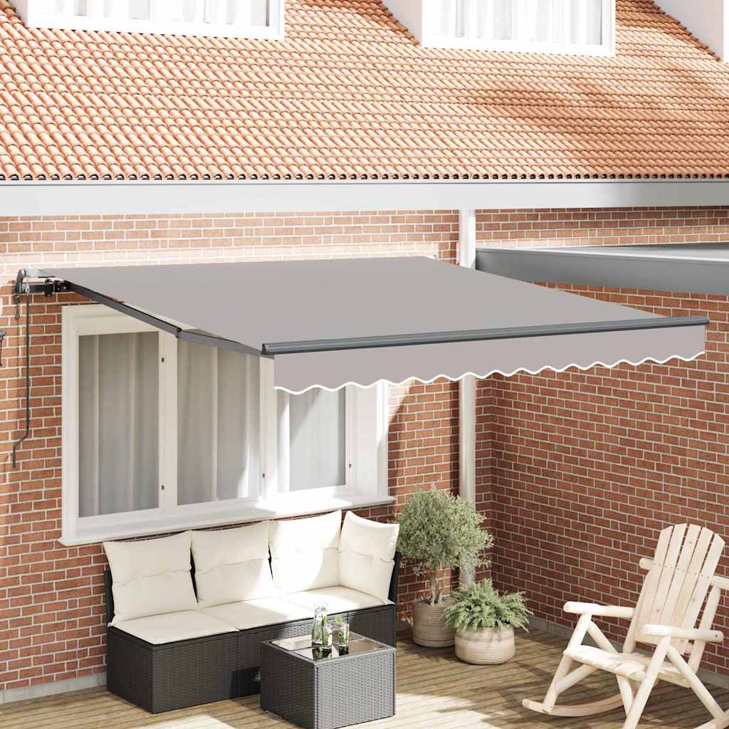 Vidaxl inklapbaar zonnescherm lichtgrijs 350 x 250 cm
