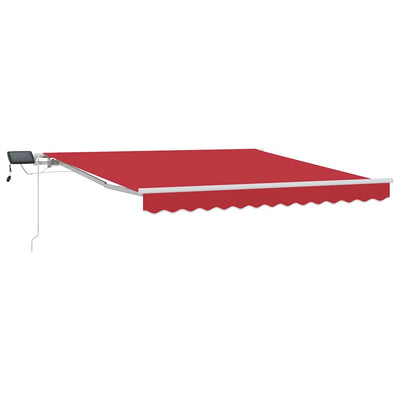 Vidaxl inklapbaar zonnescherm rood 350 x 250 cm stof en staal