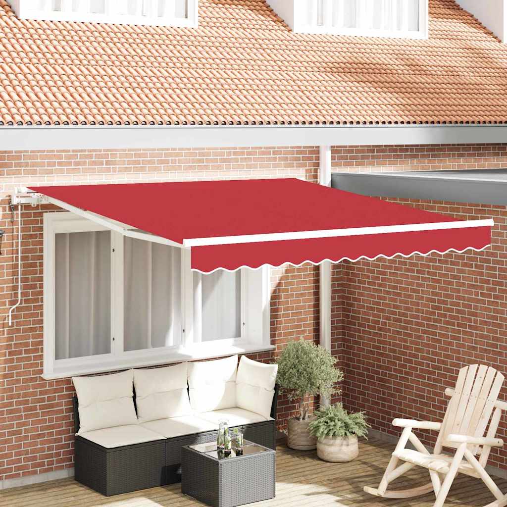 Vidaxl inklapbaar zonnescherm rood 350 x 250 cm stof