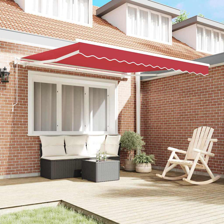 Vidaxl inklapbaar zonnescherm rood 350 x 250 cm stof