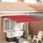 Vidaxl inklapbaar zonnescherm rood 350 x 250 cm stof en aluminium - afbeelding 1