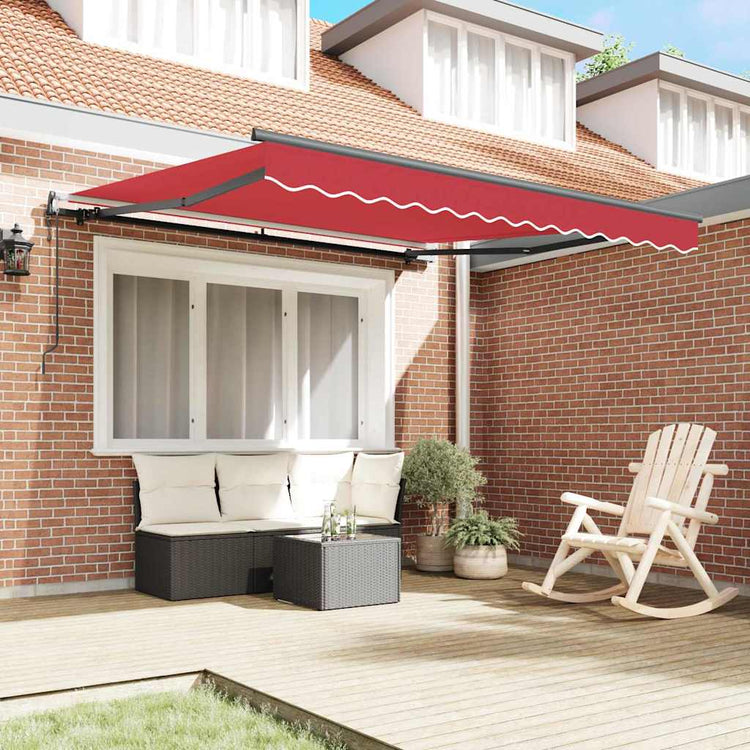 Vidaxl inklapbaar zonnescherm rood 350 x 250 cm stof en aluminium