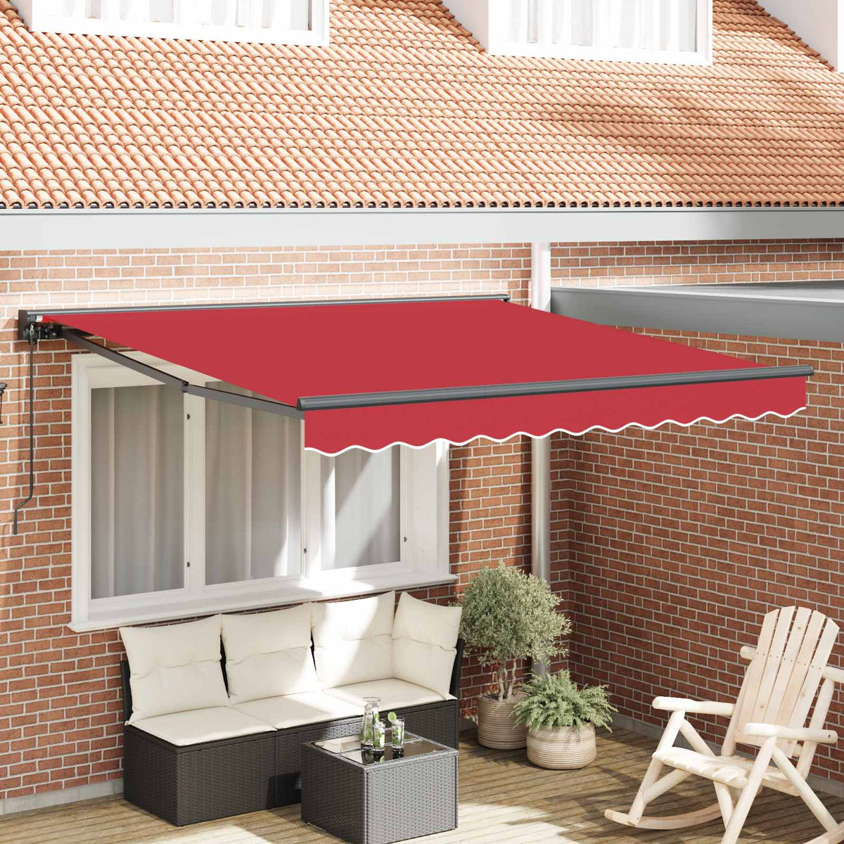 Vidaxl zijde frame rood 350 x 250 cm polyester met pu-coating