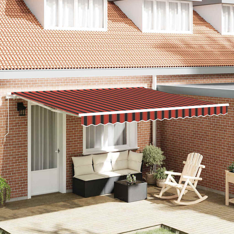 Vidaxl uitschuifbare luifel oranje en bruin 400 × 300 cm
