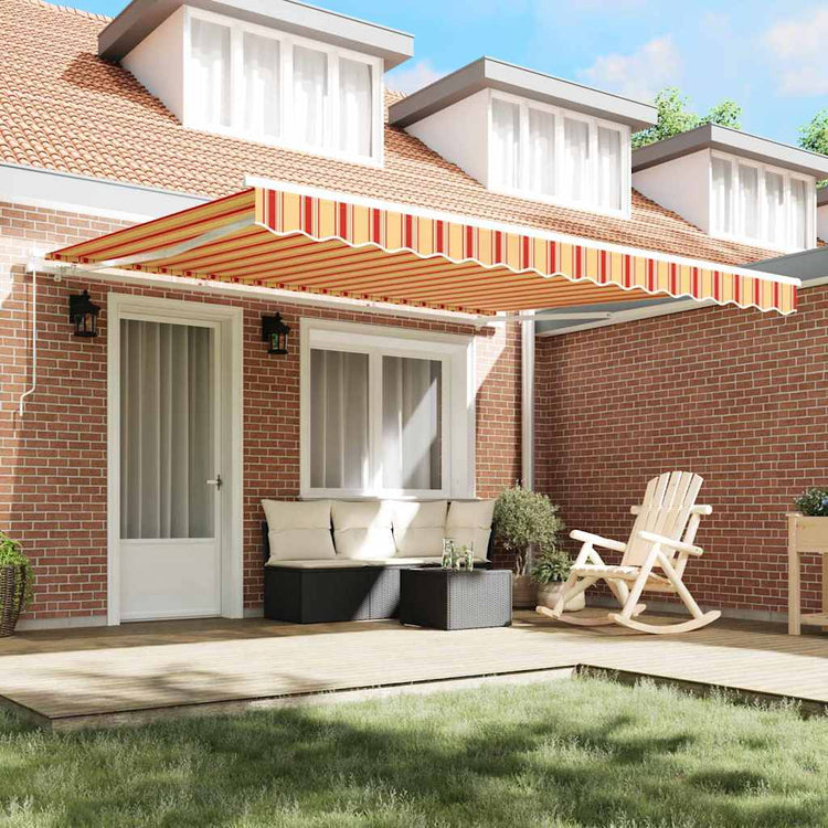 Vidaxl uitschuifbare luifel geel en oranje 400 × 300 cm