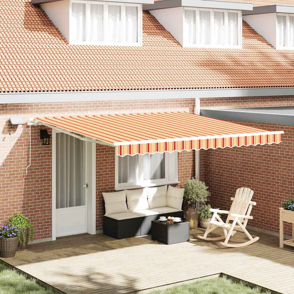 Vidaxl uitschuifbare luifel geel en oranje 400 × 300 cm