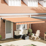 Vidaxl uitschuifbare luifel geel en oranje 400 × 300 cm - afbeelding 1