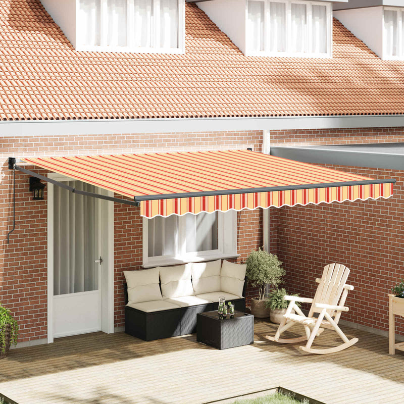 Vidaxl uitschuifbare luifel geel en oranje 400 × 300 cm
