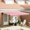 Vidaxl inklapbaar zonnescherm rood en wit 400 × 300 cm