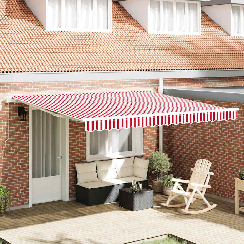 Vidaxl inklapbaar zonnescherm rood en wit 400 × 300 cm