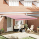 Vidaxl inklapbaar zonnescherm rood en wit 400 ×300 cm stof