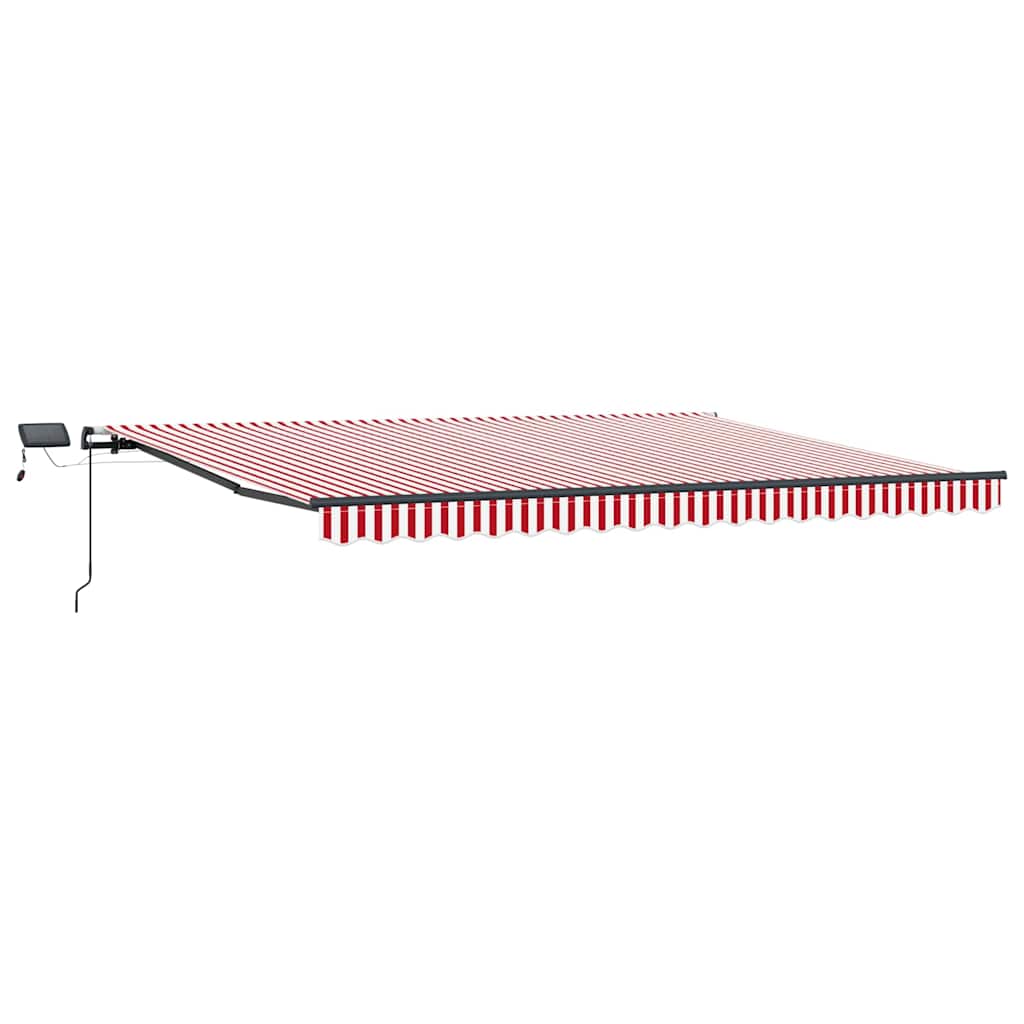 Vidaxl inklapbaar zonnescherm rood en wit 400 ×300 cm stof