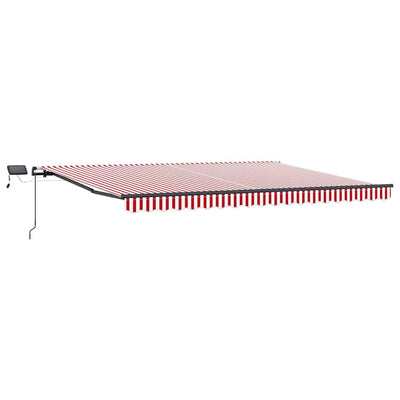Vidaxl inklapbaar zonnescherm rood en wit 400 ×300 cm stof