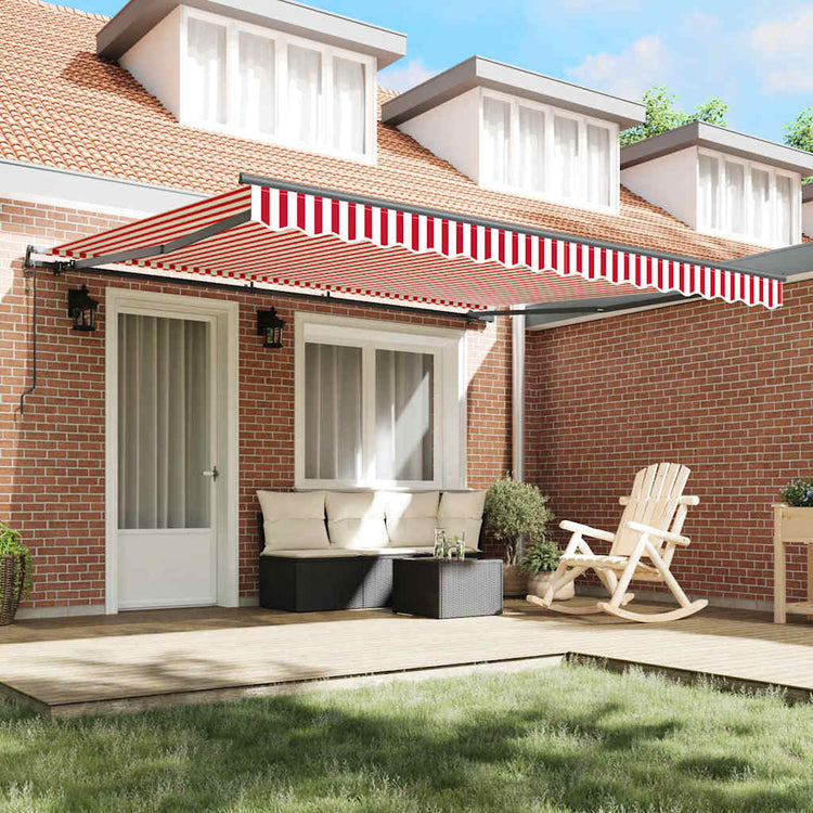 Vidaxl inklapbaar zonnescherm rood en wit 400 × 300 cm