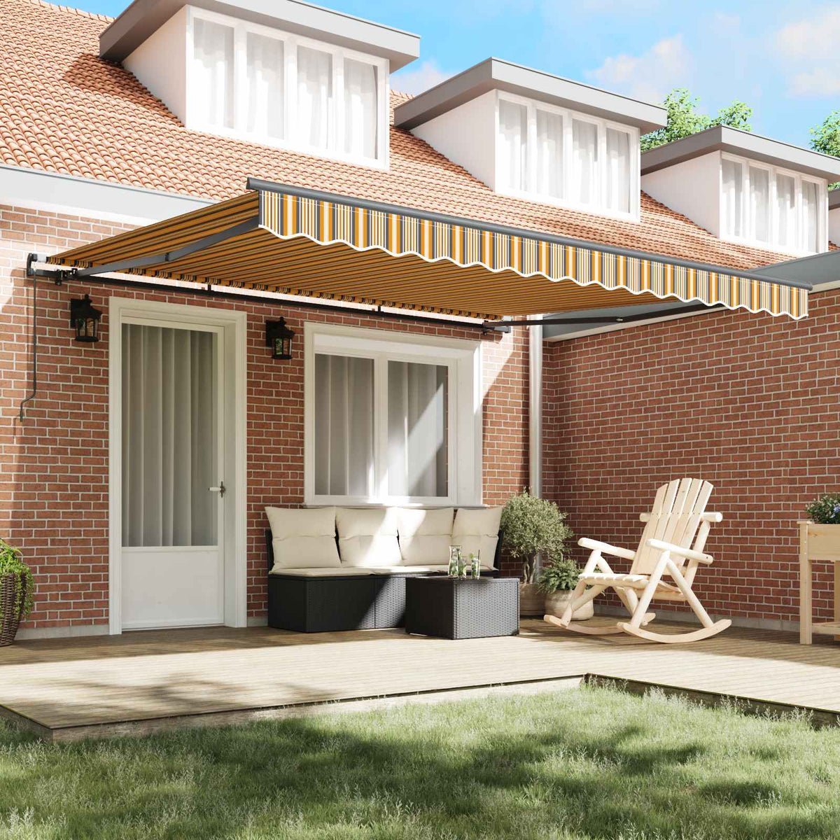 Vidaxl uitschuifbare luifel meerkleurig 400 × 300 cm