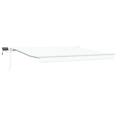 Vidaxl inklapbaar zonnescherm wit 400 × 300 cm stof en staal