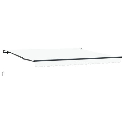 Vidaxl uitschuifbare luifel wit 400 × 300 cm polyester en aluminium