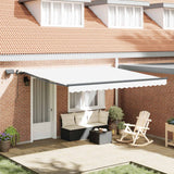 Vidaxl uitschuifbare luifel wit 400 × 300 cm stof en aluminium - afbeelding 1
