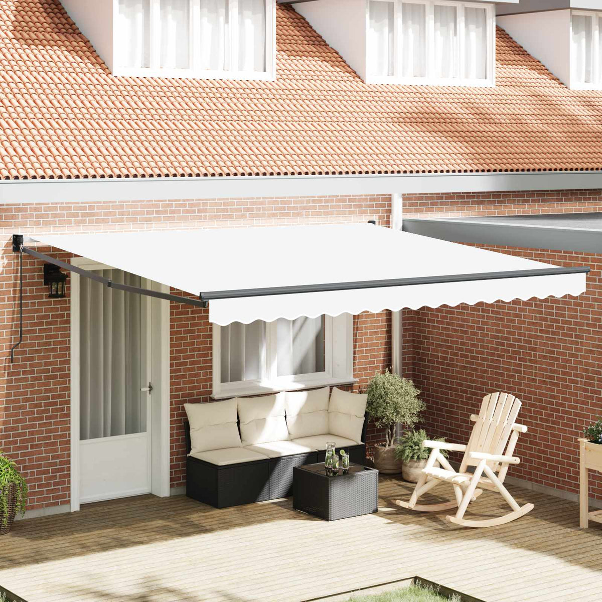 Vidaxl uitschuifbare luifel wit 400 × 300 cm