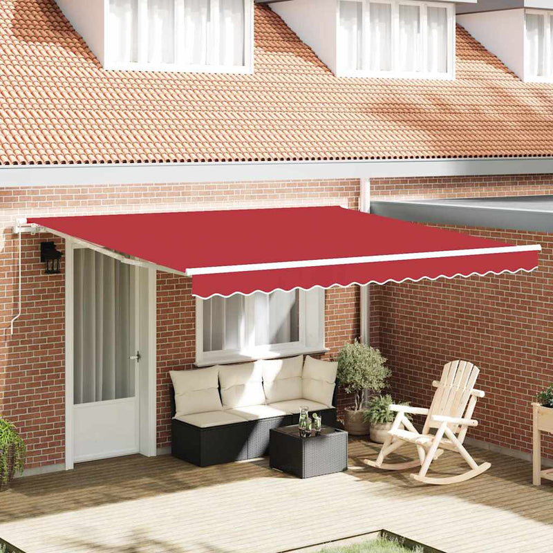 Vidaxl inklapbaar zonnescherm rood 400 × 300 cm polyester en aluminium