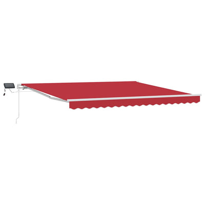 Vidaxl inklapbaar zonnescherm rood 400 × 300 cm stof en staal
