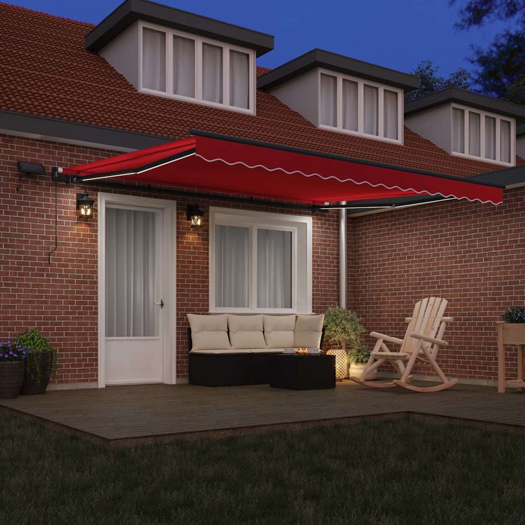 Vidaxl inklapbaar zonnescherm rood 400 × 300 cm stof