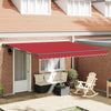 Vidaxl inklapbaar zonnescherm rood 400 × 300 cm polyester en metaal