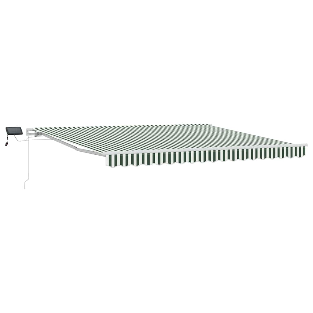 Vidaxl inklapbaar zonnescherm groen en wit 400 × 300 cm stof en staal