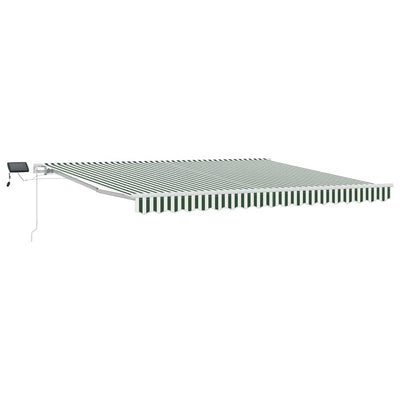 Vidaxl uitschuifbare luifel groen en wit 400 × 300 cm