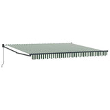 Vidaxl uitschuifbare luifel groen en wit 400 × 300 cm - afbeelding 2