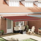 Vidaxl uitschuifbare luifel oranje en bruin 450 x 300 x 165 cm - afbeelding 1