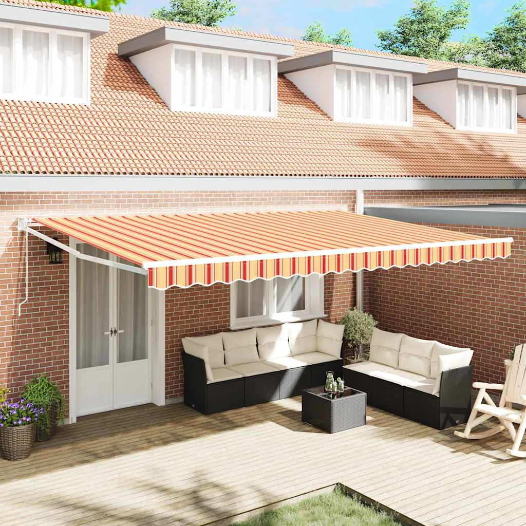 Vidaxl markies geel en oranje 500 x 300 x 165 cm polyester en metaal