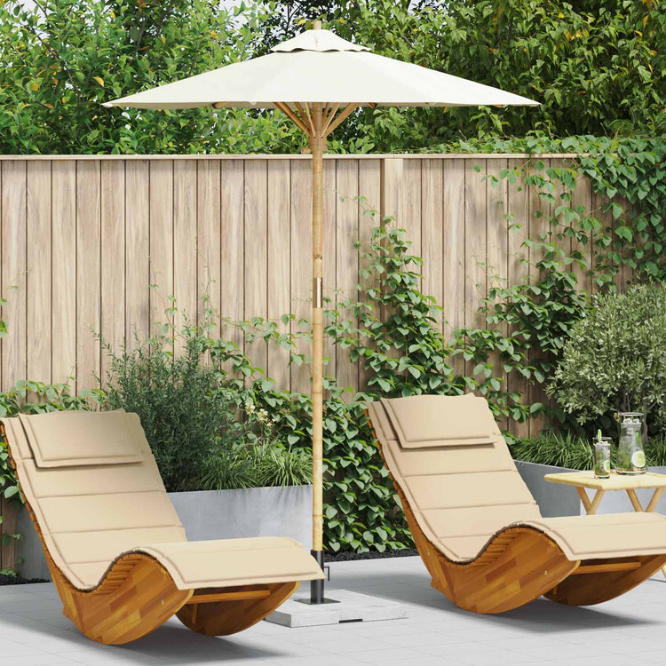 Vidaxl tuinparasol ø 180 x 230 cm bamboe rond crèmewit