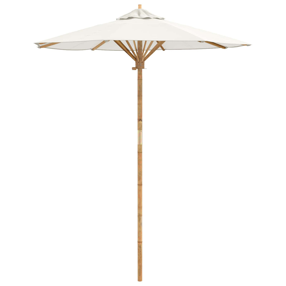 Vidaxl tuinparasol ø 180 x 230 cm bamboe rond crèmewit