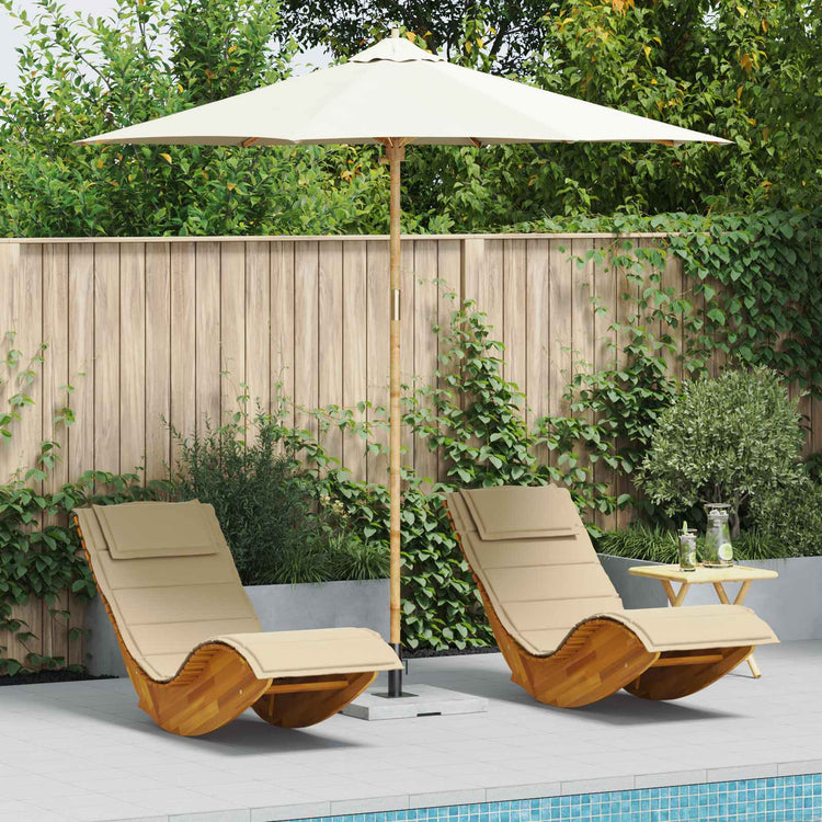 Vidaxl tuinparasol ø 270 x 260 cm bamboe rond crèmewit