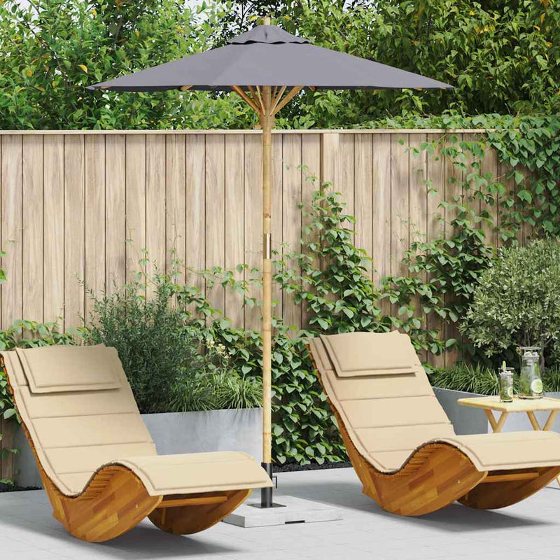 Vidaxl tuinparasol donkergrijs ø 270 x 260 cm bamboe