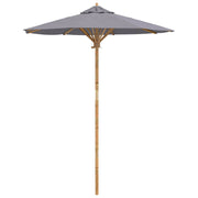 Vidaxl tuinparasol ø 180 x 230 cm bamboe rond donkergrijs - afbeelding 2