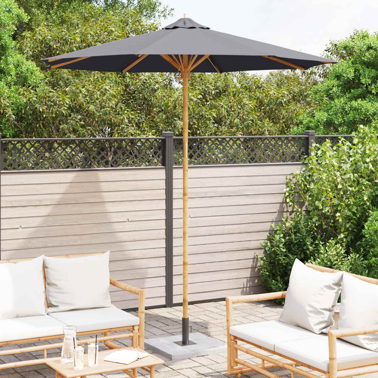 Vidaxl tuinparasol ø 240 x 260 cm bamboe rond donkergrijs