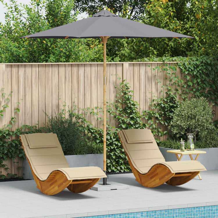 Vidaxl tuinparasol ø 270 x 260 cm bamboe rond donkergrijs