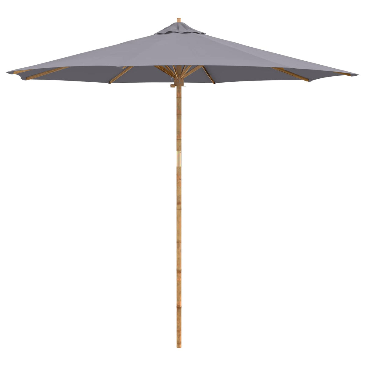 Vidaxl tuinparasol ø 270 x 260 cm bamboe rond donkergrijs
