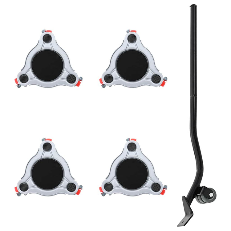 Vidaxl meubelrollers 4 st met lifter 14,5x13,5x4 cm staal 400 kg
