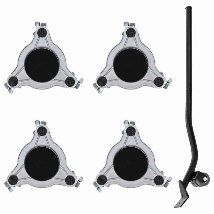 Vidaxl meubelrollers 4 st met lifter 19x17,5x6 cm staal 1000 kg
