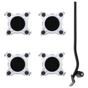 Vidaxl meubelrollers 4 st met lifter 15,5x15,5x5,5 cm staal 1000 kg - afbeelding 1