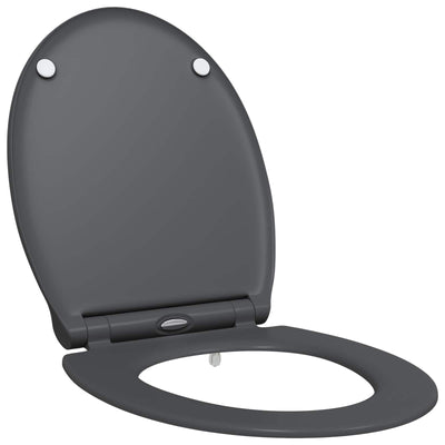 Vidaxl toiletzitting antraciet 45,5 x 37,5 x 3,8 cm duroplast