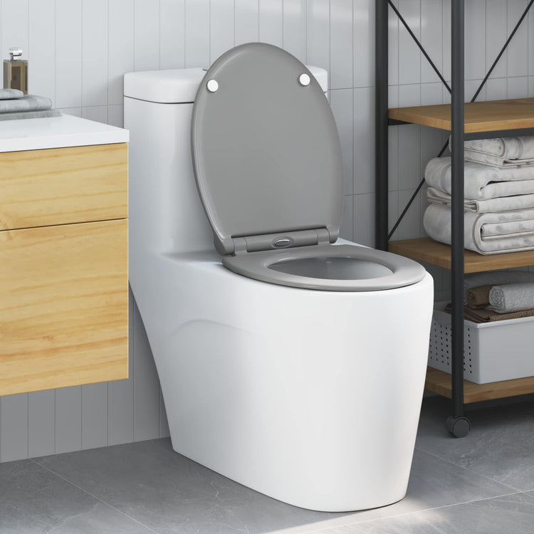 Vidaxl toiletzitting grijs 45,5 x 37,5 x 3,8 cm duroplast